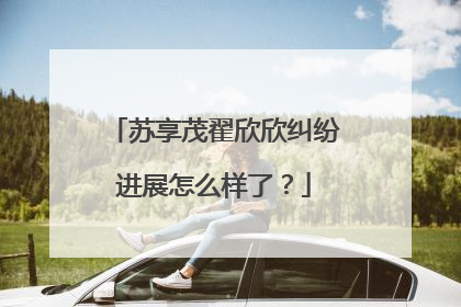 苏享茂翟欣欣纠纷进展怎么样了?