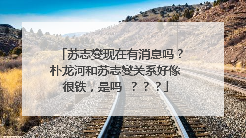 苏志燮现在有消息吗?朴龙河和苏志燮关系好像很铁,是吗 ???