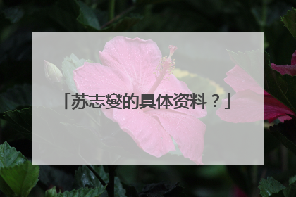 苏志燮的具体资料？