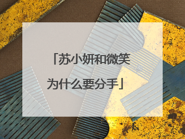 苏小妍和微笑为什么要分手