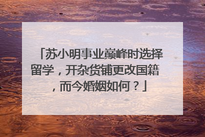 苏小明事业巅峰时选择留学,开杂货铺更改国籍,而今婚姻如何?