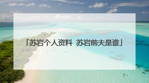 苏岩个人资料 苏岩前夫是谁