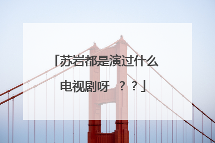 苏岩都是演过什么 电视剧呀 ??