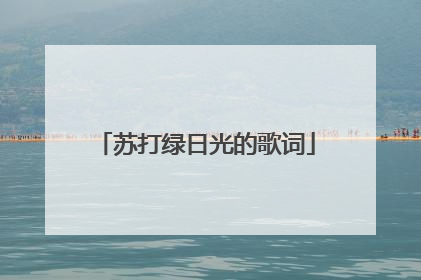 苏打绿日光的歌词