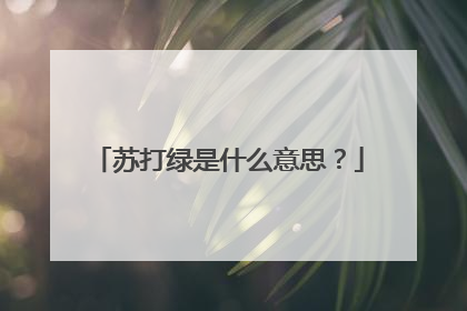 苏打绿是什么意思？
