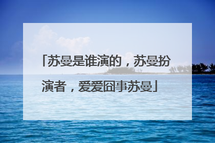 苏曼是谁演的,苏曼扮演者,爱爱囧事苏曼