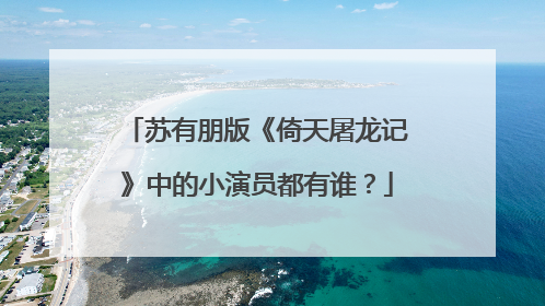 苏有朋版《倚天屠龙记》中的小演员都有谁?