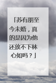 苏有朋至今未婚，真的是因为他还放不下林心如吗？