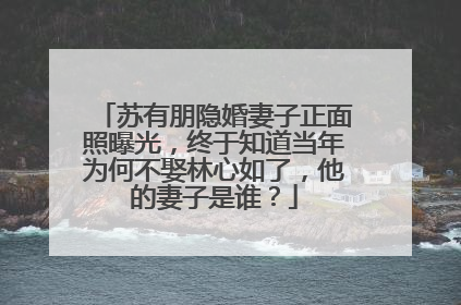 苏有朋隐婚妻子正面照曝光，终于知道当年为何不娶林心如了，他的妻子是谁？