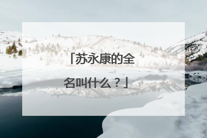 苏永康的全名叫什么?