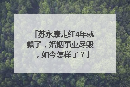 苏永康走红4年就飘了,婚姻事业尽毁,如今怎样了?