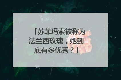 苏菲玛索被称为法兰西玫瑰,她到底有多优秀?