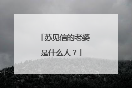 苏见信的老婆是什么人？