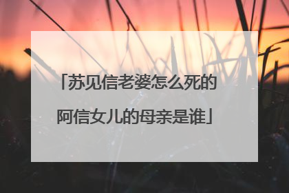 苏见信老婆怎么死的 阿信女儿的母亲是谁