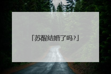 苏醒结婚了吗?
