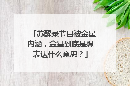 苏醒录节目被金星内涵，金星到底是想表达什么意思？