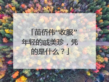 苗侨伟“收服”年轻的戚美珍，凭的是什么？