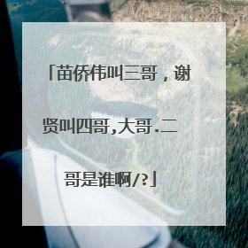 苗侨伟叫三哥，谢贤叫四哥,大哥.二哥是谁啊/?