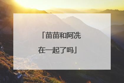 苗苗和阿冼在一起了吗