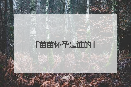 苗苗怀孕是谁的