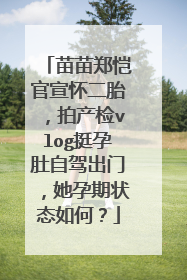 苗苗郑恺官宣怀二胎,拍产检vlog挺孕肚自驾出门,她孕期状态如何?