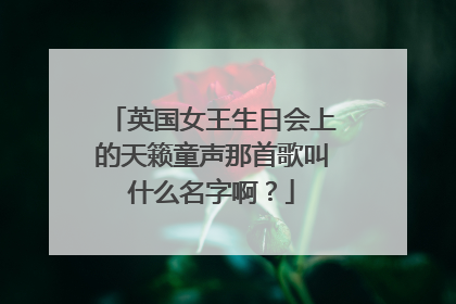 英国女王生日会上的天籁童声那首歌叫什么名字啊?
