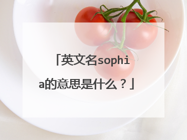 英文名sophia的意思是什么？