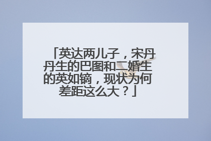 英达两儿子，宋丹丹生的巴图和二婚生的英如镝，现状为何差距这么大？