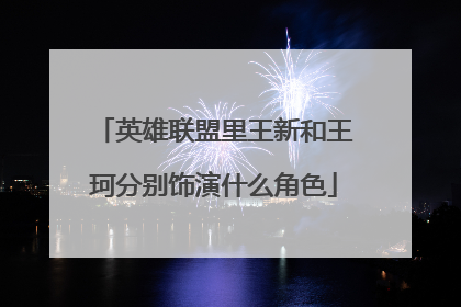 英雄联盟里王新和王珂分别饰演什么角色