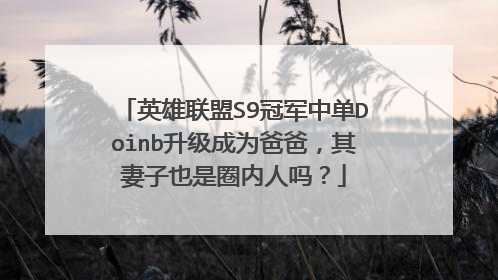 英雄联盟S9冠军中单Doinb升级成为爸爸，其妻子也是圈内人吗？