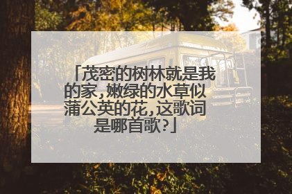 茂密的树林就是我的家,嫩绿的水草似蒲公英的花,这歌词是哪首歌?