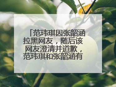范玮琪因张韶涵拉黑网友，随后该网友澄清并道歉，范玮琪和张韶涵有何恩怨？