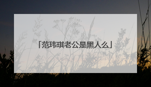 范玮琪老公是黑人么