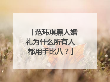 范玮琪黑人婚礼为什么所有人都用手比八？