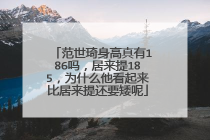 范世琦身高真有186吗,居来提185,为什么他看起来比居来提还要矮呢