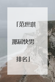 范世琪那届快男排名