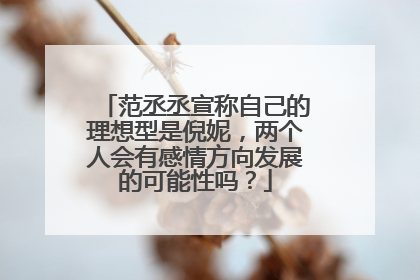 范丞丞宣称自己的理想型是倪妮，两个人会有感情方向发展的可能性吗？