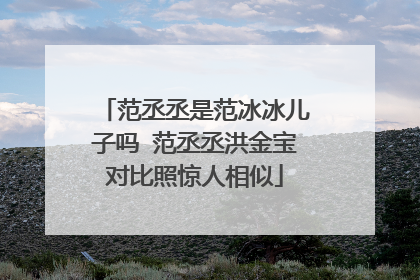 范丞丞是范冰冰儿子吗 范丞丞洪金宝对比照惊人相似