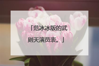 范冰冰版的武则天演员表。