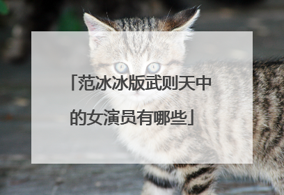 范冰冰版武则天中的女演员有哪些