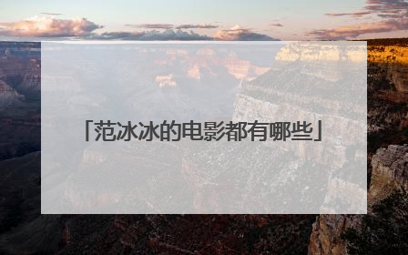 范冰冰的电影都有哪些