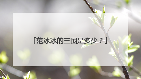 范冰冰的三围是多少?