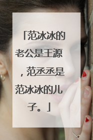 范冰冰的老公是王源，范丞丞是范冰冰的儿子。