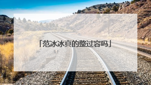 范冰冰真的整过容吗