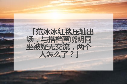 范冰冰红毯压轴出场，与搭档黄晓明同坐被疑无交流，两个人怎么了？