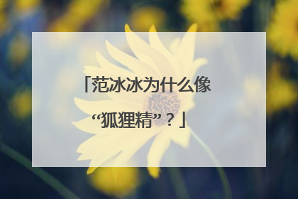 范冰冰为什么像“狐狸精”？