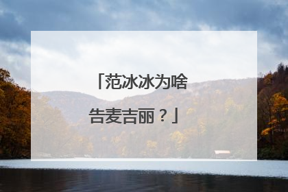 范冰冰为啥告麦吉丽?