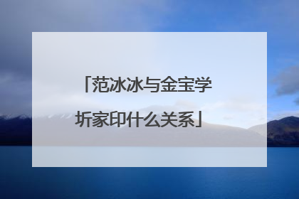 范冰冰与金宝学圻家印什么关系