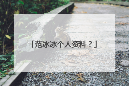 范冰冰个人资料？