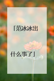 范冰冰出什么事了